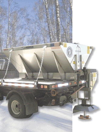Salt and sand spreaders to control snow and ice, vacuum leaf loaders machines, tire recycling machines, all season dump bodies, v-box spreaders, and other municipal equipment manufactured by Loughberry Mfg. Corp. under the Tarco brand.